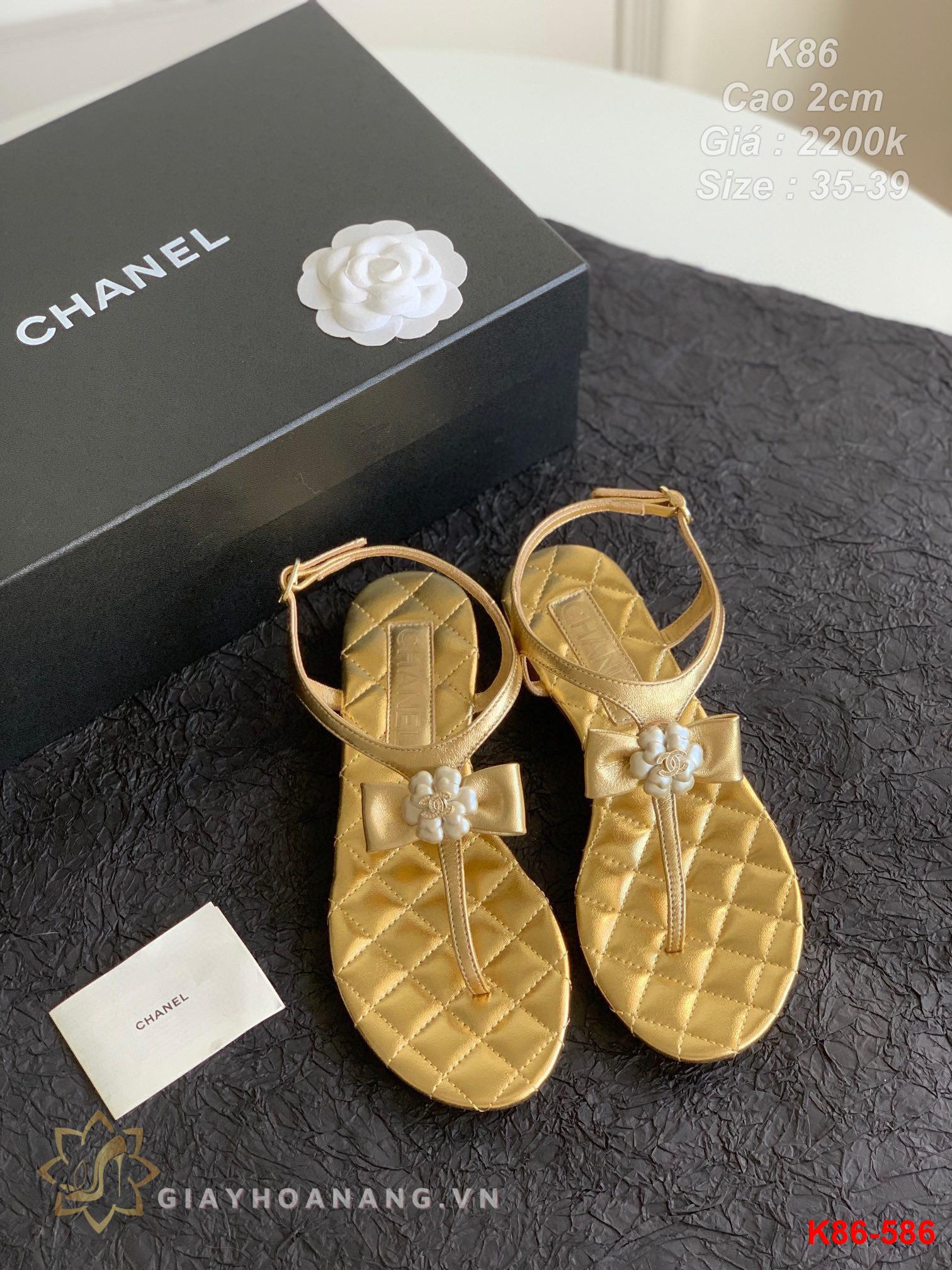 K86-586 Chanel sandal cao gót 2cm siêu cấp