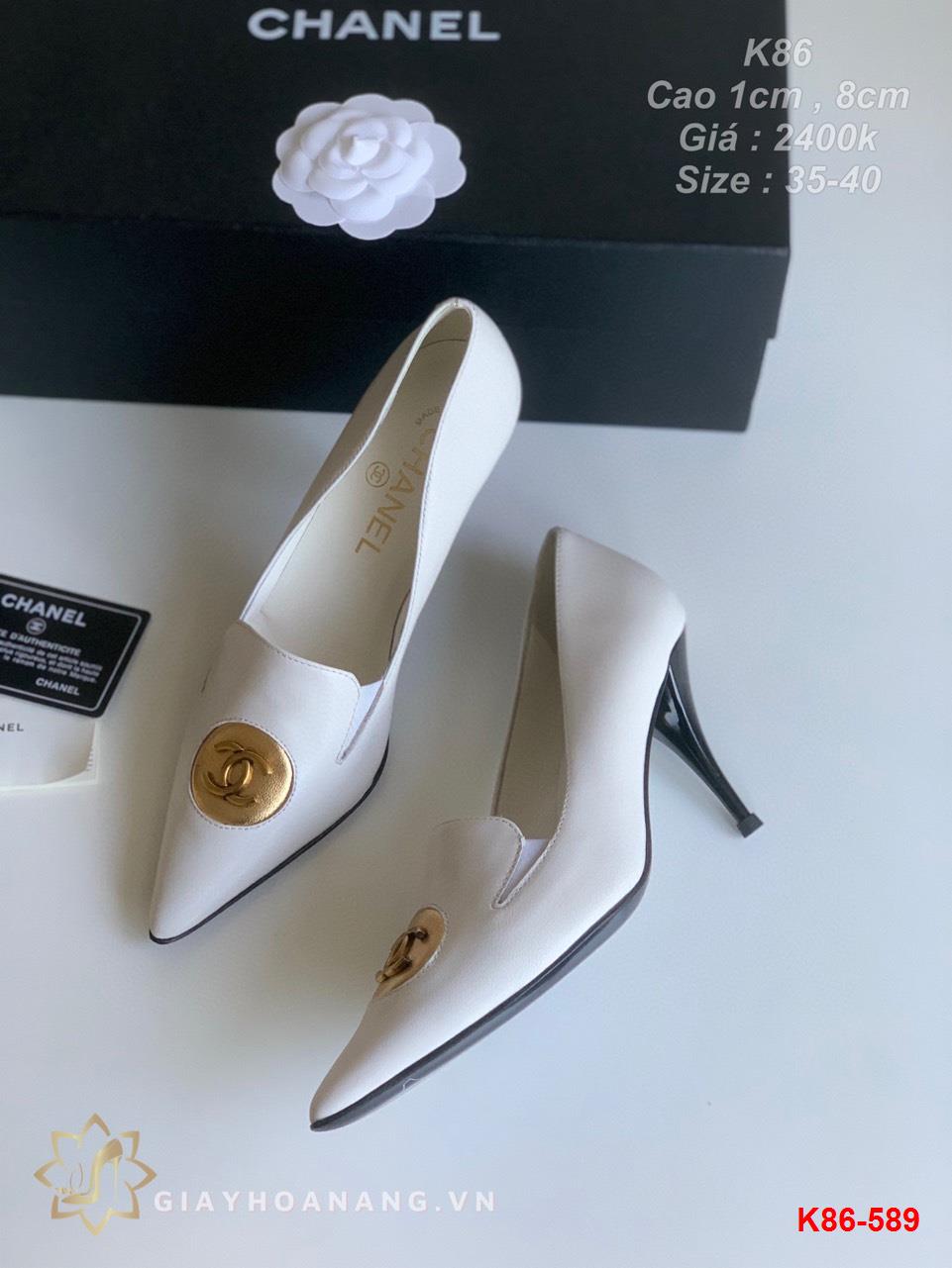 K86-589 Chanel giày cao 1cm , 8cm siêu cấp