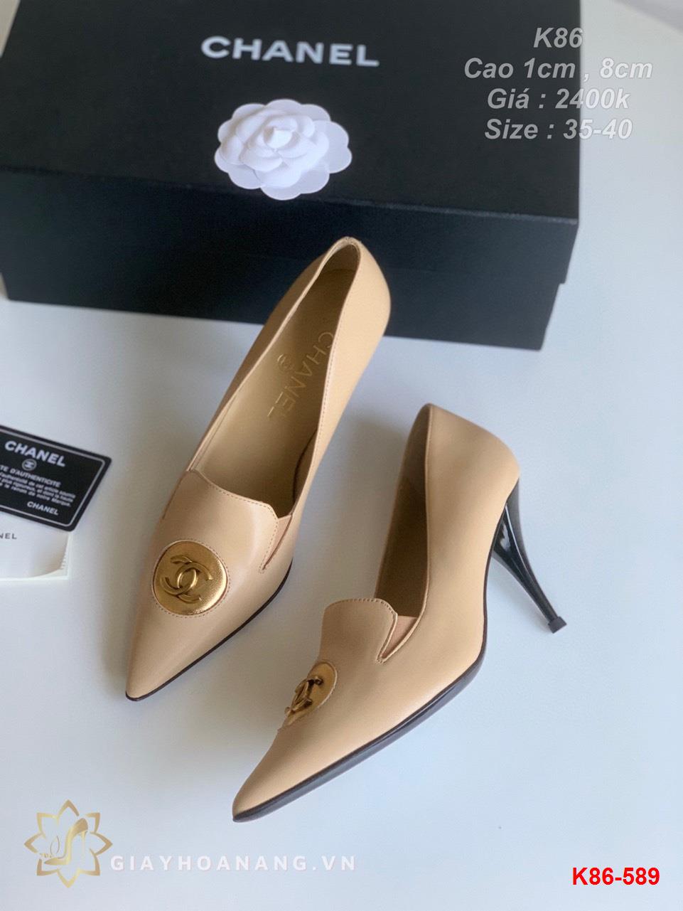 K86-589 Chanel giày cao 1cm , 8cm siêu cấp