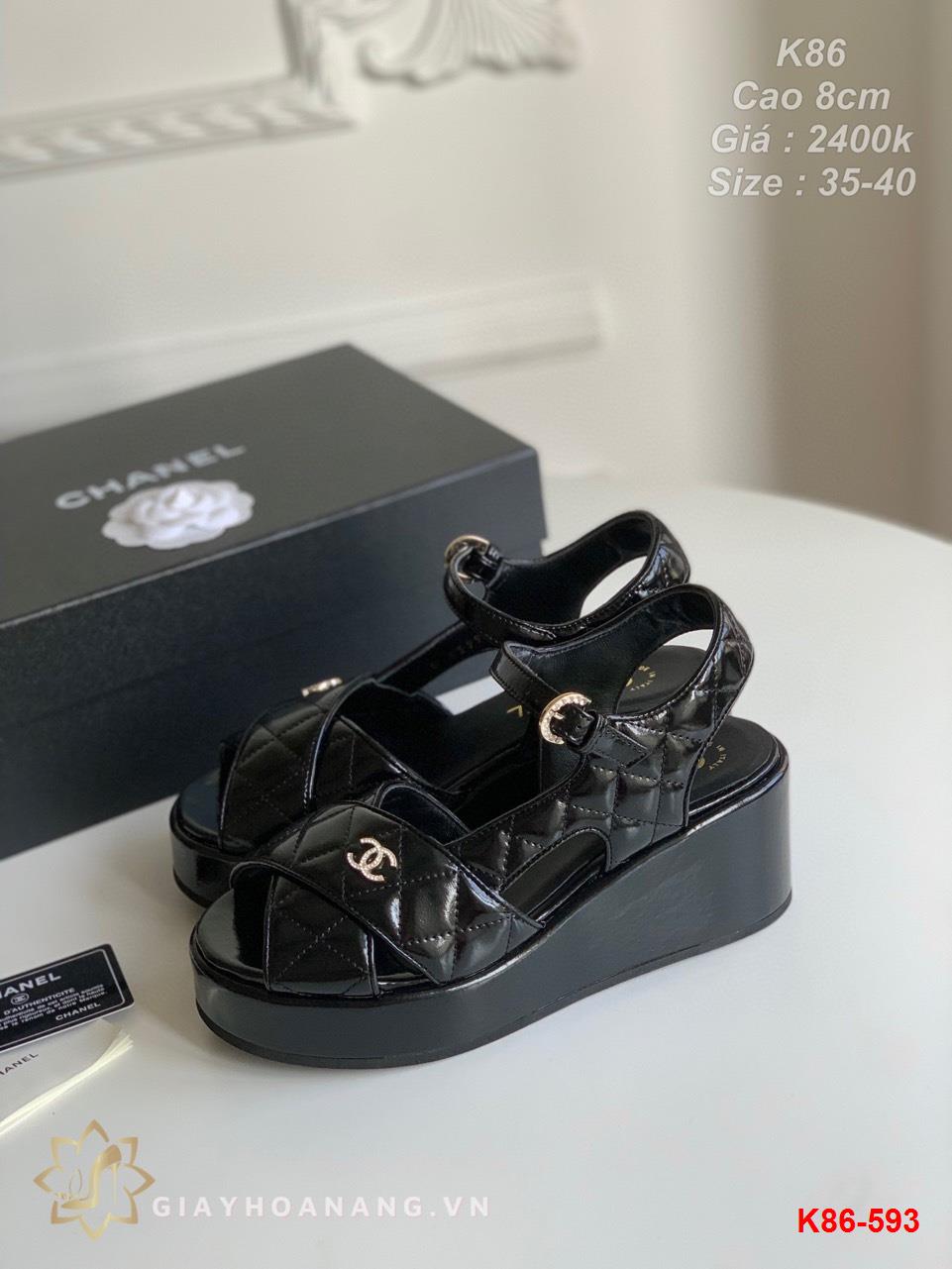 K86-593 Chanel sandal cao 8cm siêu cấp