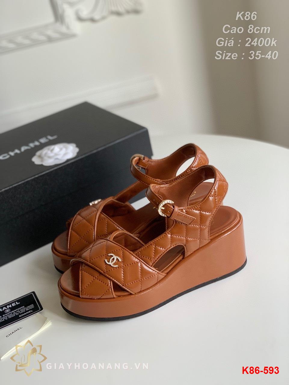 K86-593 Chanel sandal cao 8cm siêu cấp