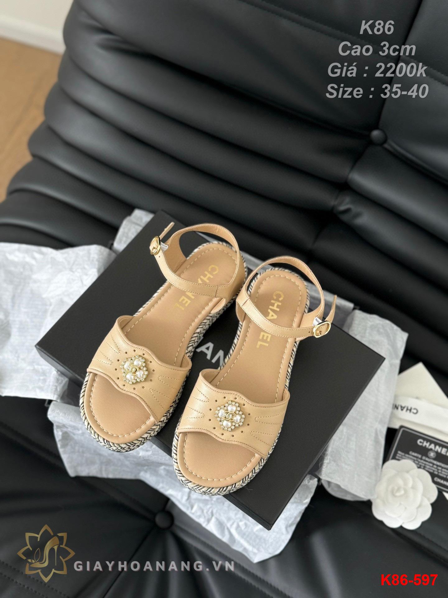 K86-597 Chanel sandal cao gót 3cm siêu cấp