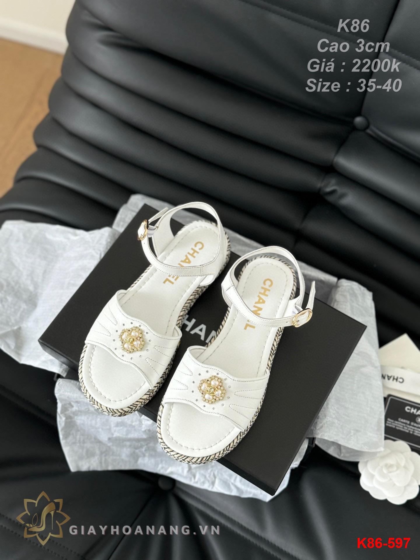K86-597 Chanel sandal cao gót 3cm siêu cấp