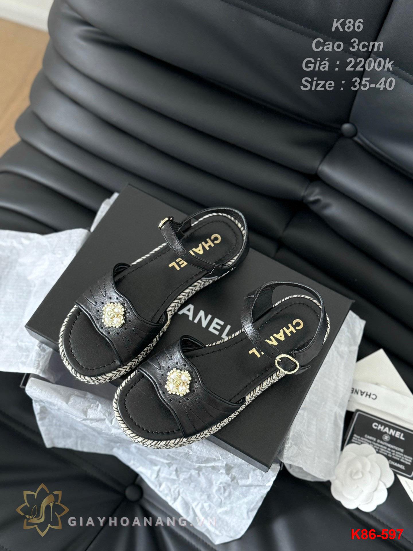 K86-597 Chanel sandal cao gót 3cm siêu cấp