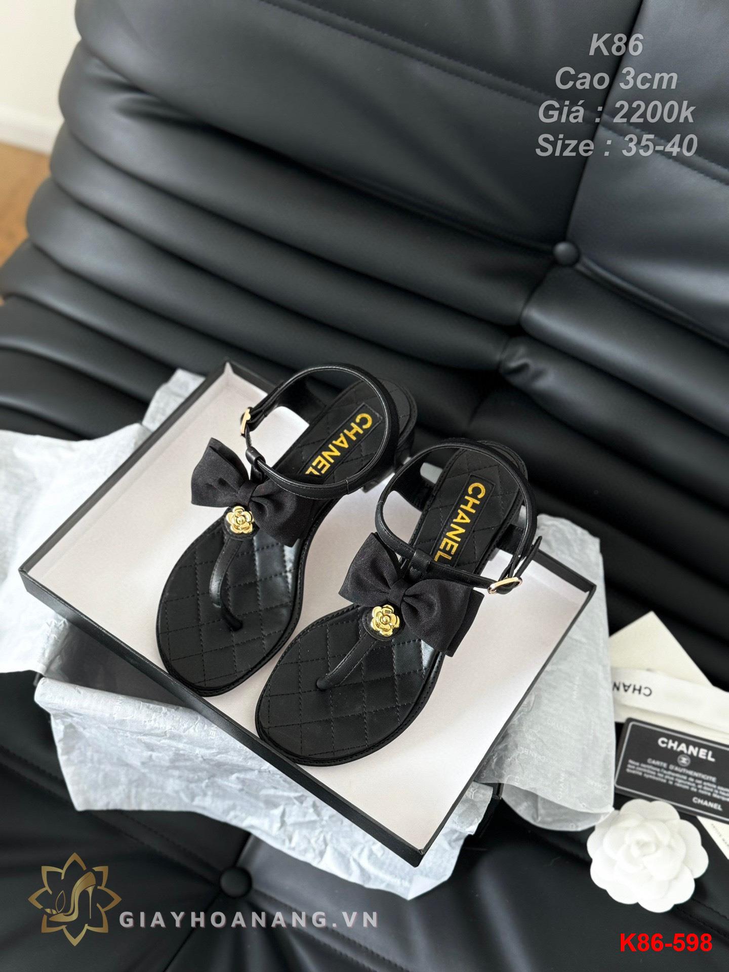 K86-598 Chanel sandal cao gót 3cm siêu cấp