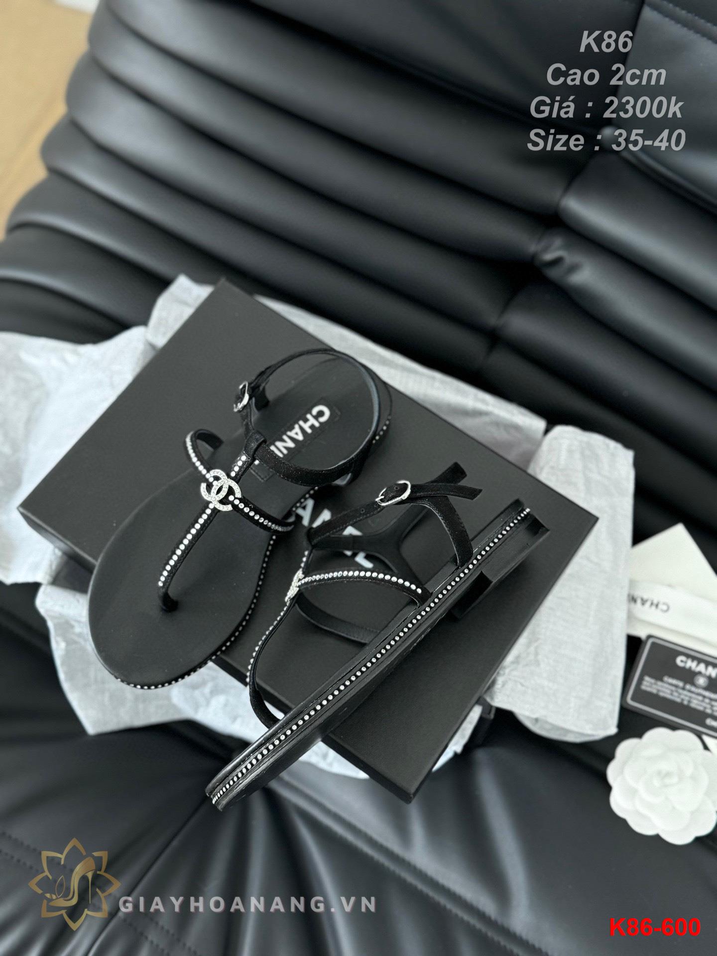K86-600 Chanel sandal cao gót 2cm siêu cấp