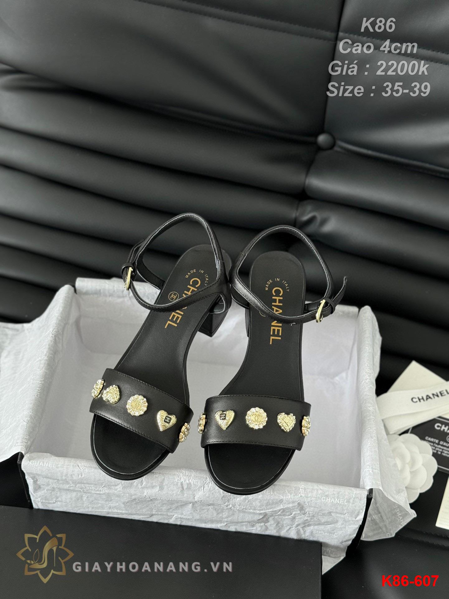 K86-607 Chanel sandal cao gót 4cm siêu cấp