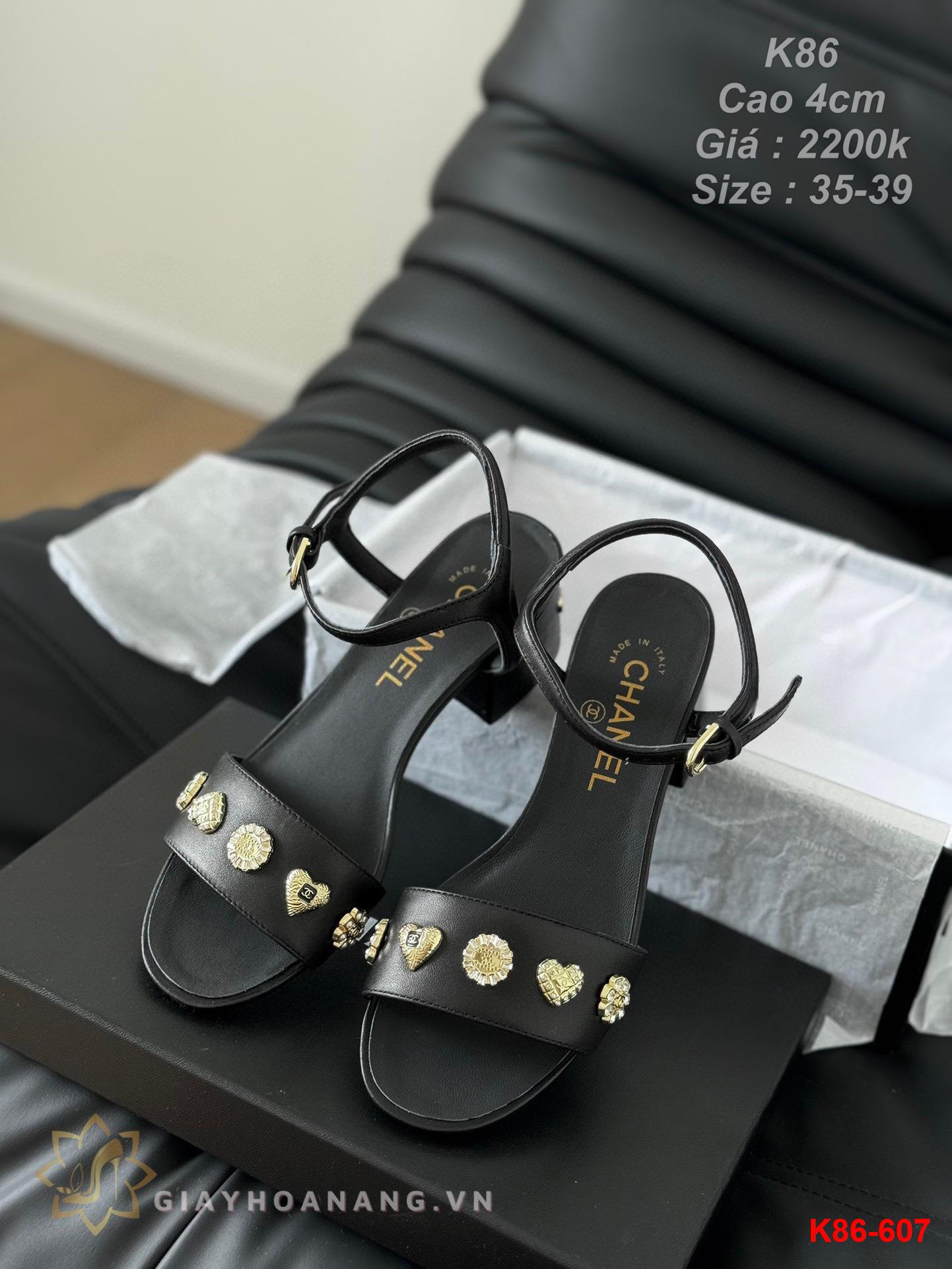 K86-607 Chanel sandal cao gót 4cm siêu cấp