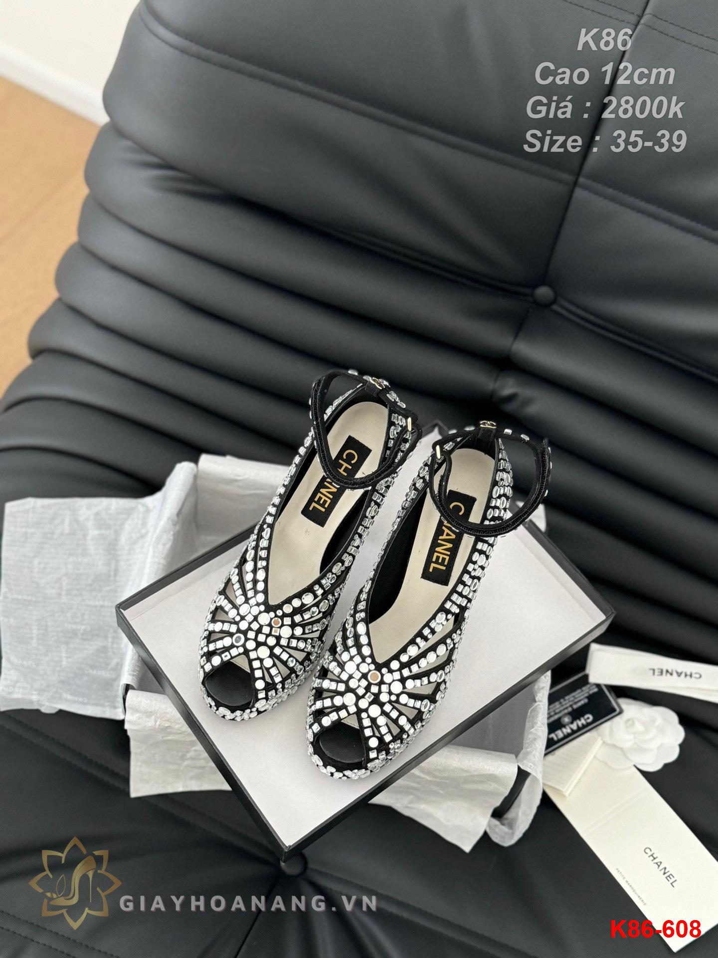 K86-608 Chanel sandal cao gót 12cm siêu cấp