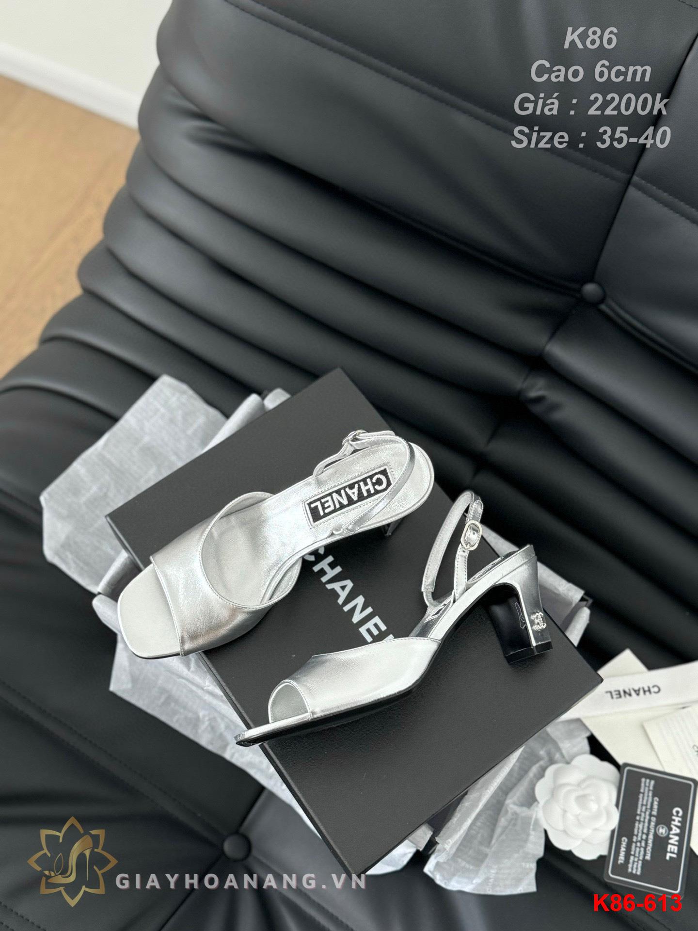 K86-613 Chanel sandal cao gót 6cm siêu cấp