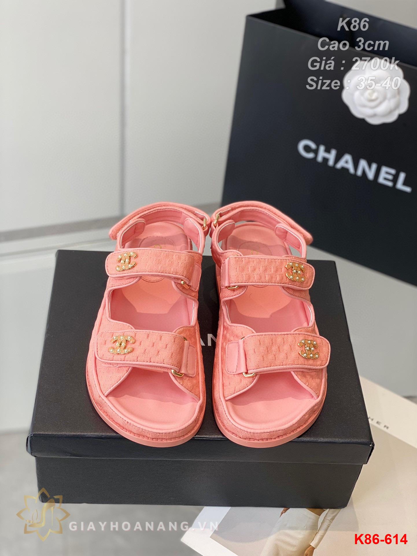 K86-614 Chanel sandal cao gót 3cm siêu cấp