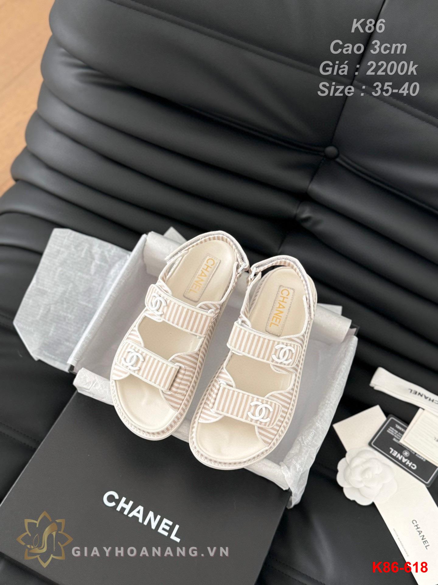 K86-618 Chanel sandal cao gót 3cm siêu cấp