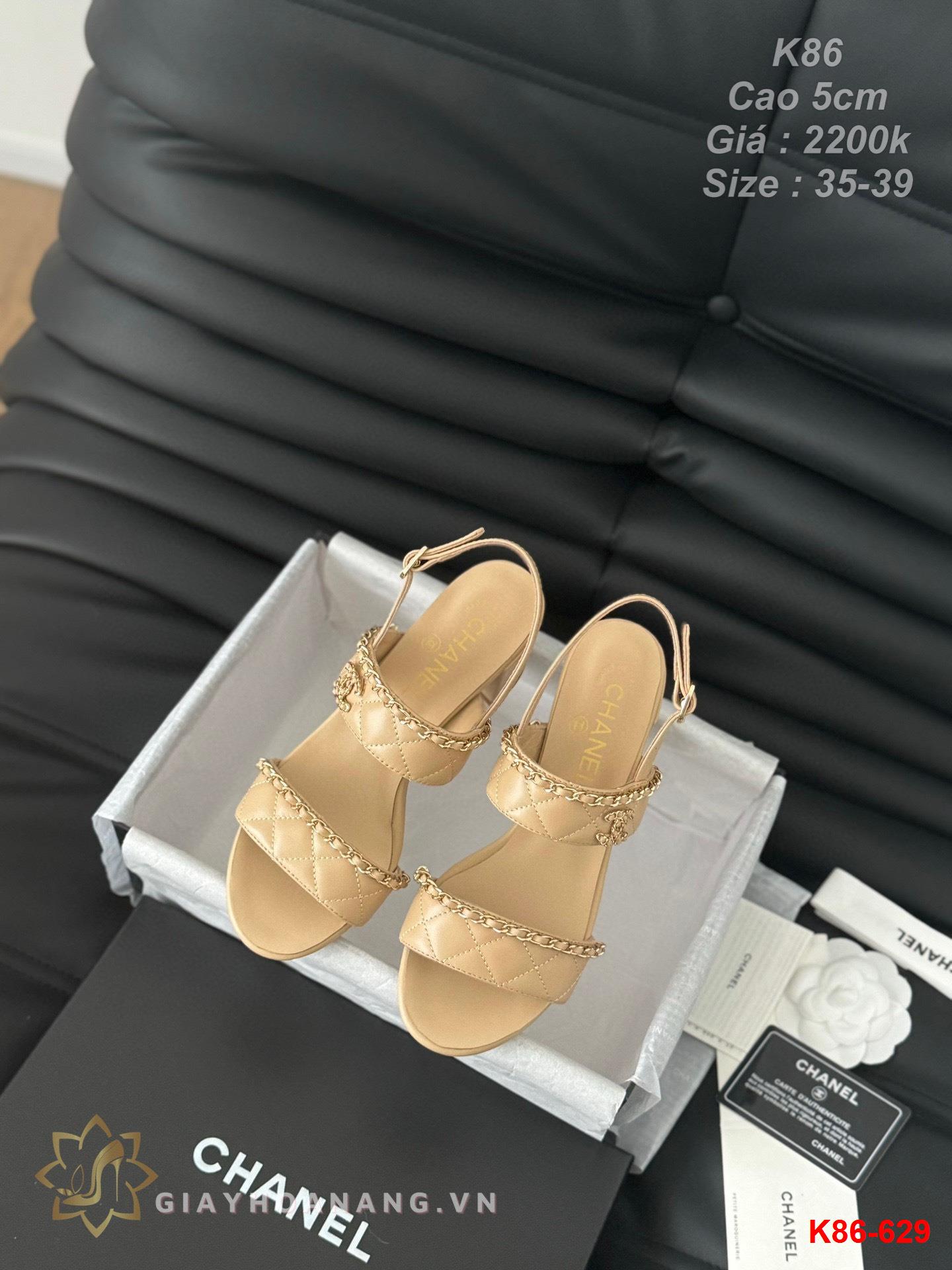 K86-629 Chanel sandal cao gót 5cm siêu cấp