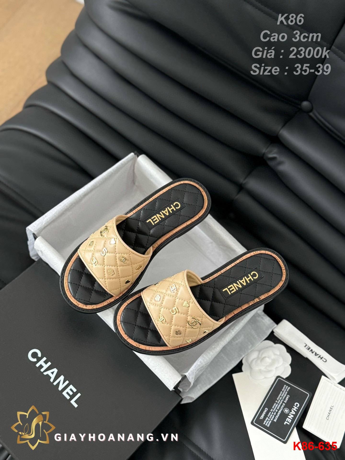 K86-635 Chanel dép cao gót 3cm siêu cấp