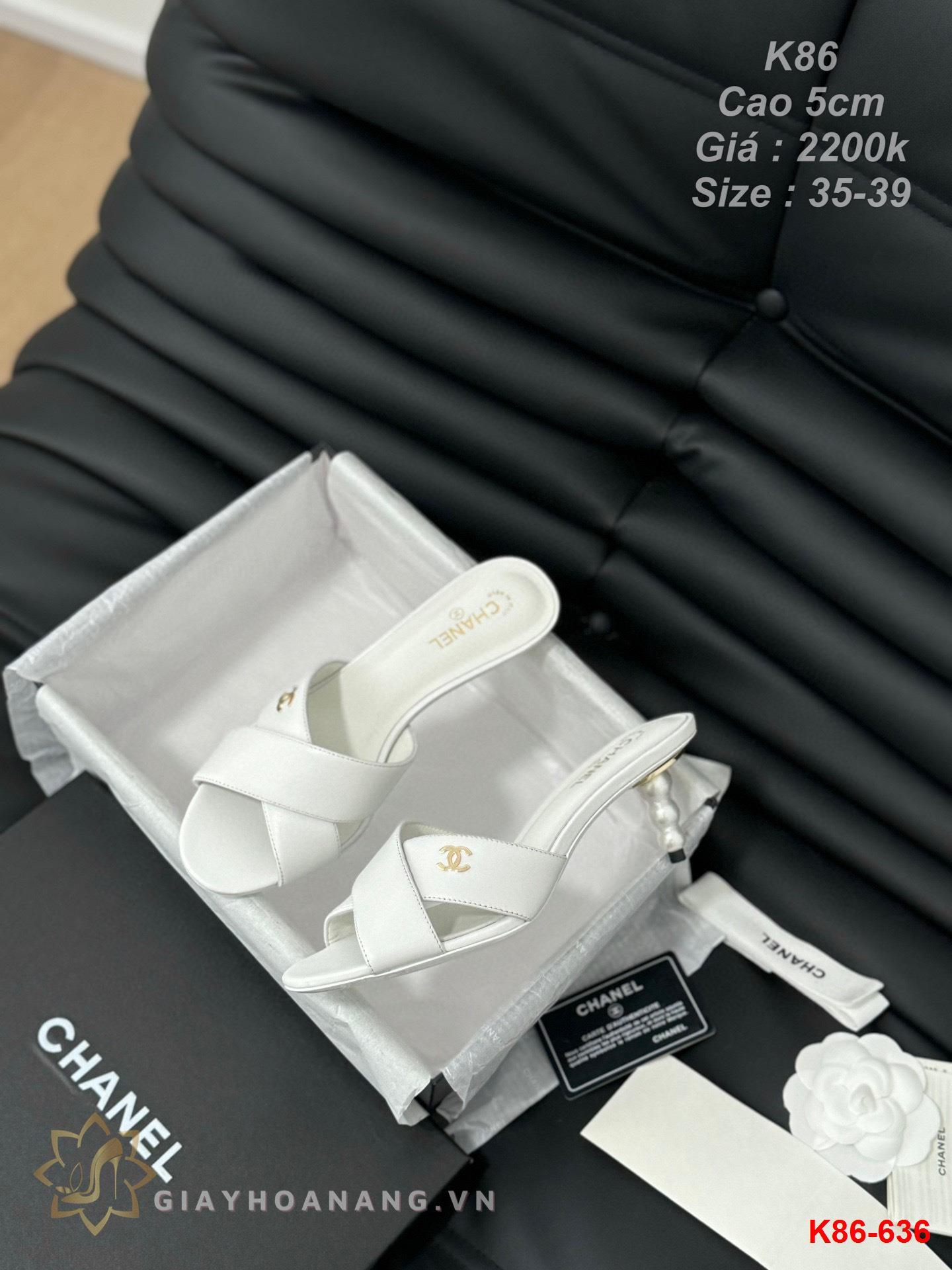 K86-636 Chanel dép cao gót 5cm siêu cấp