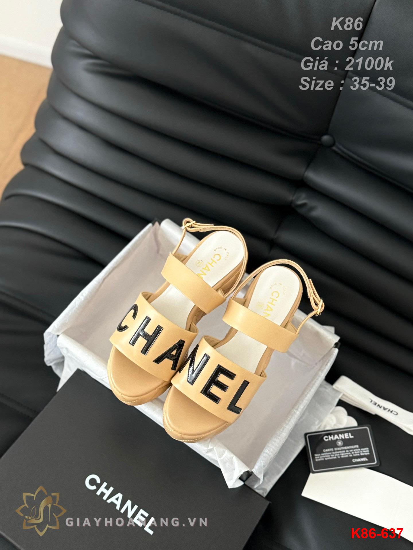 K86-637 Chanel sandal cao gót 5cm siêu cấp