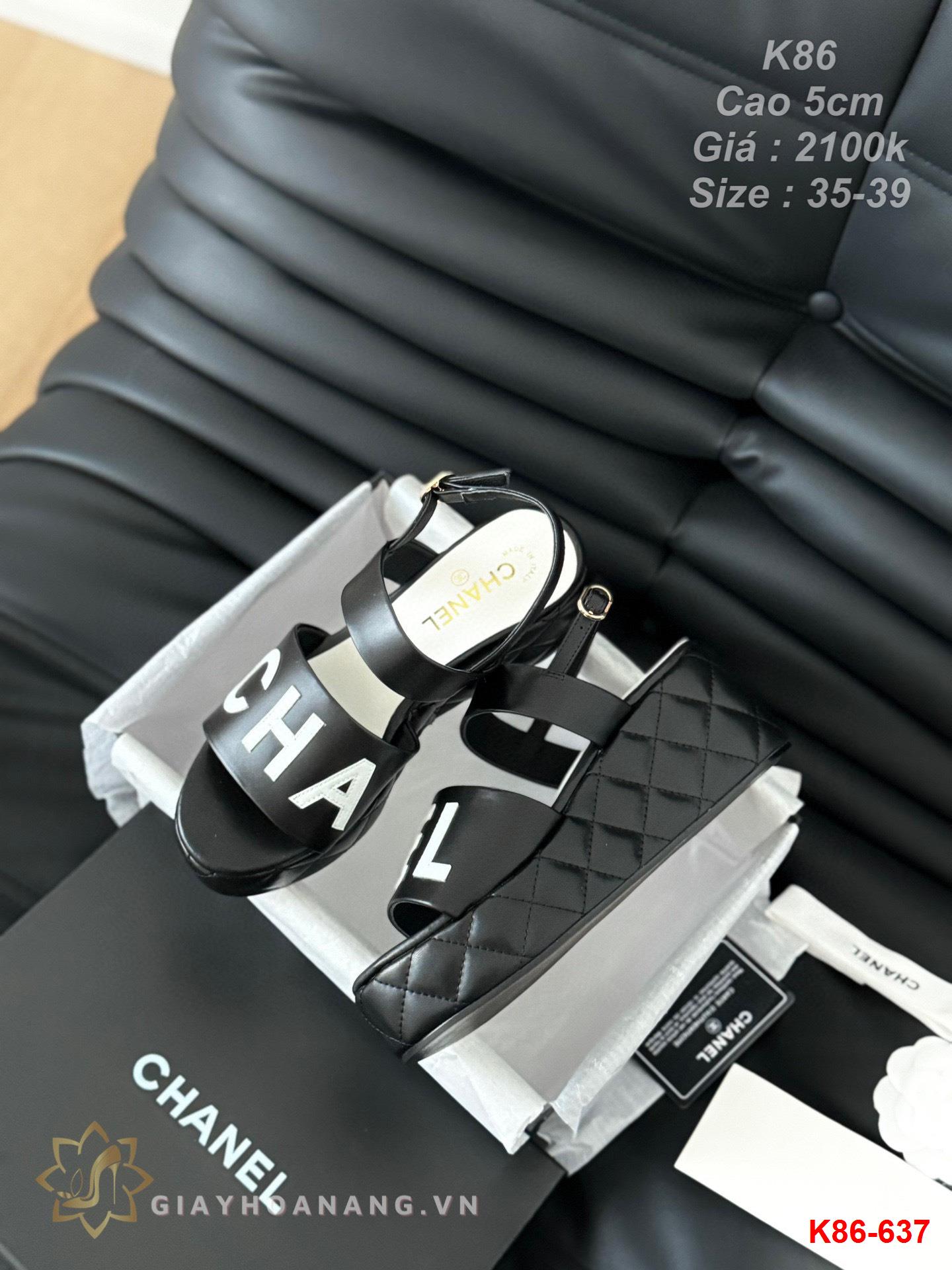 K86-637 Chanel sandal cao gót 5cm siêu cấp