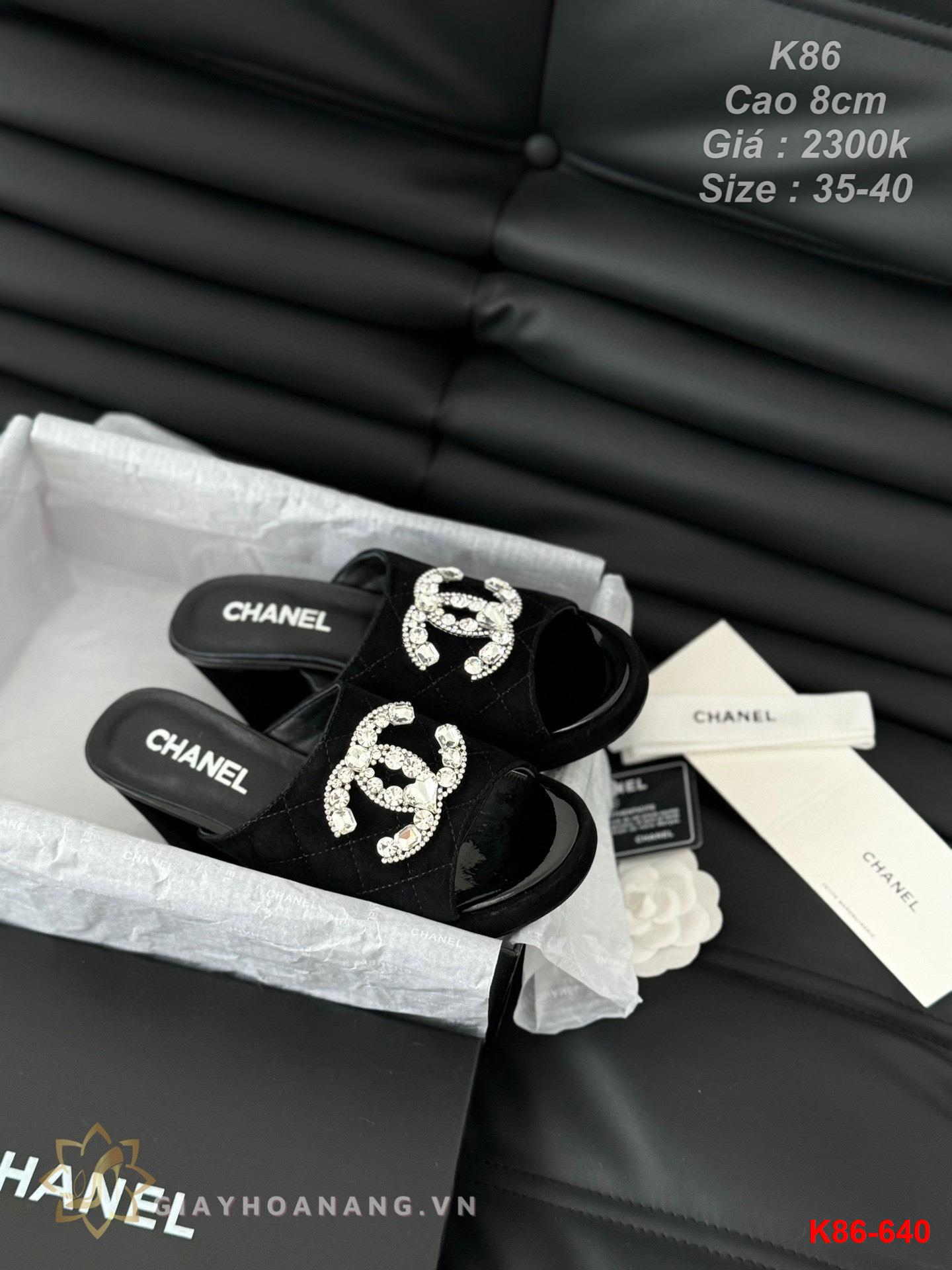 K86-640 Chanel dép cao gót 8cm siêu cấp