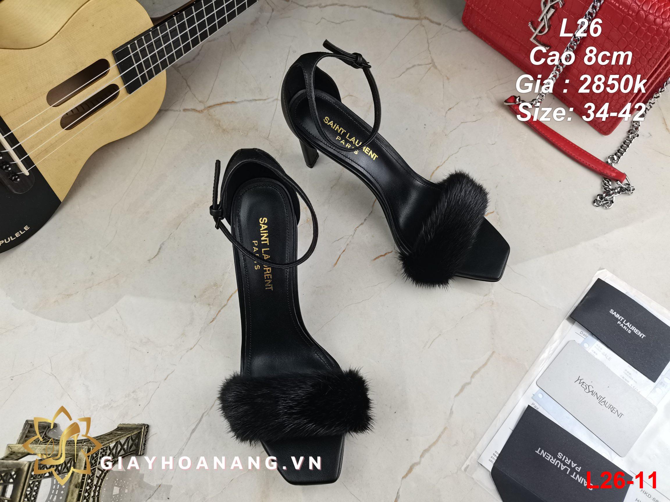 L26-11 Saint Laurent sandal cao 8cm siêu cấp