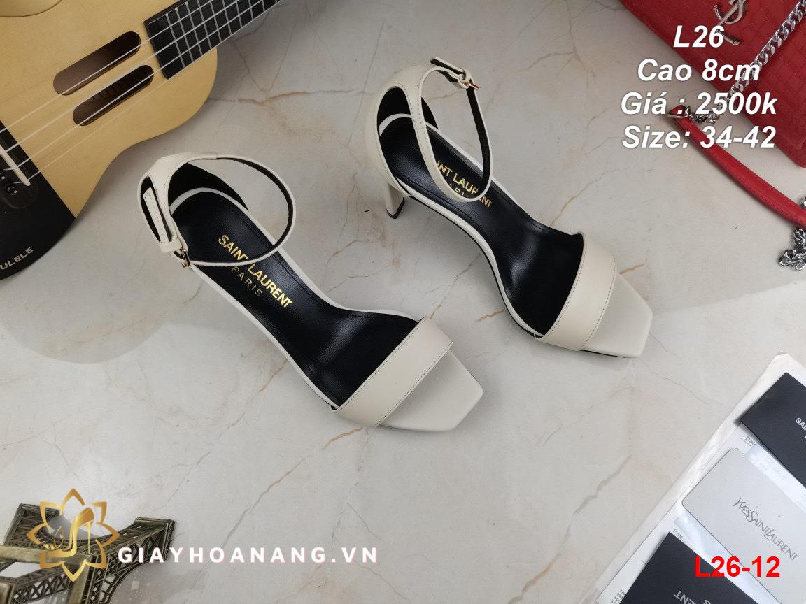 L26-12 Saint Laurent sandal cao 8cm siêu cấp