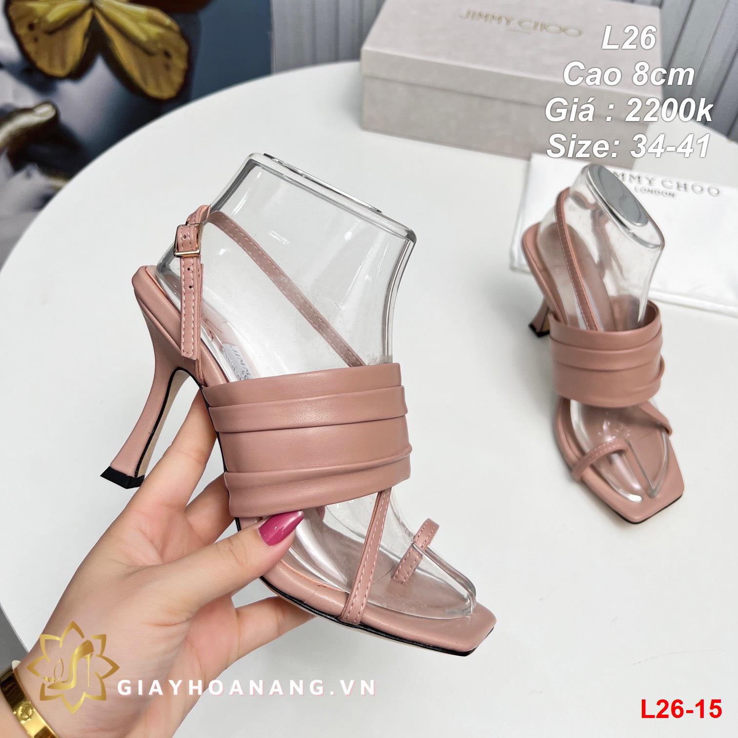 L26-15 Jimmy Choo sandal cao 8cm siêu cấp