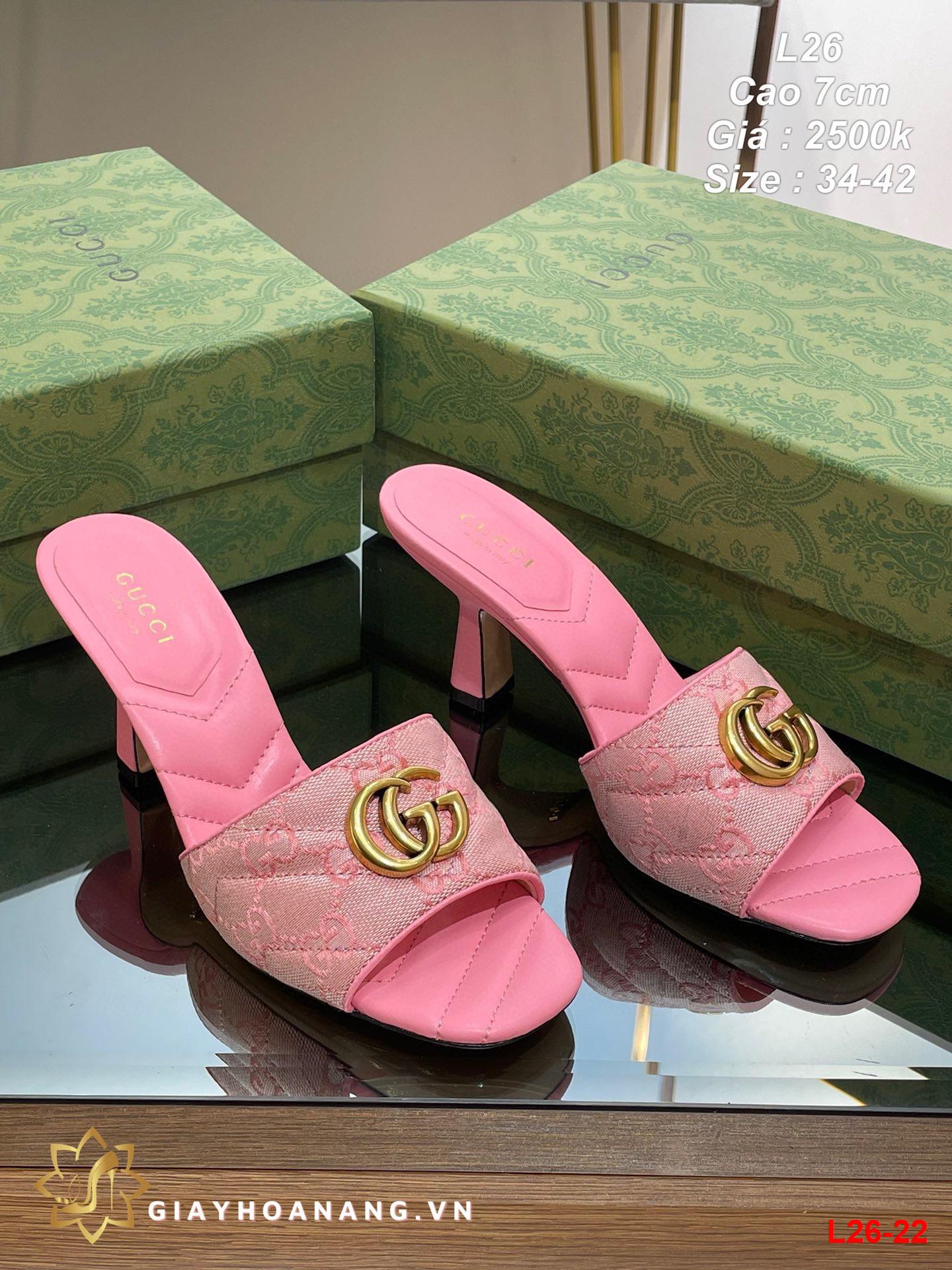 L26-22 Gucci dép cao 7cm siêu cấp