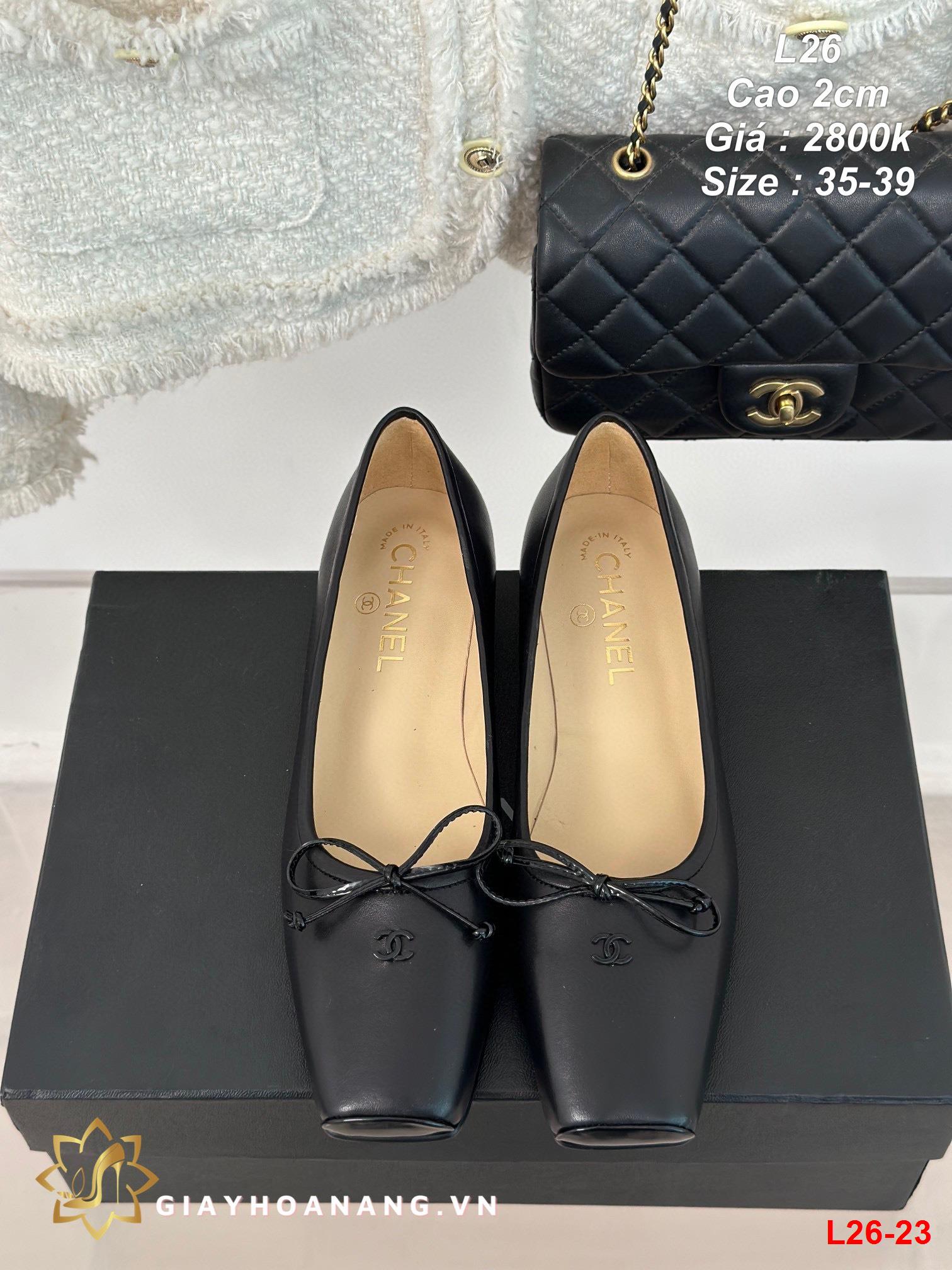 L26-23 Chanel giày cao 2cm siêu cấp
