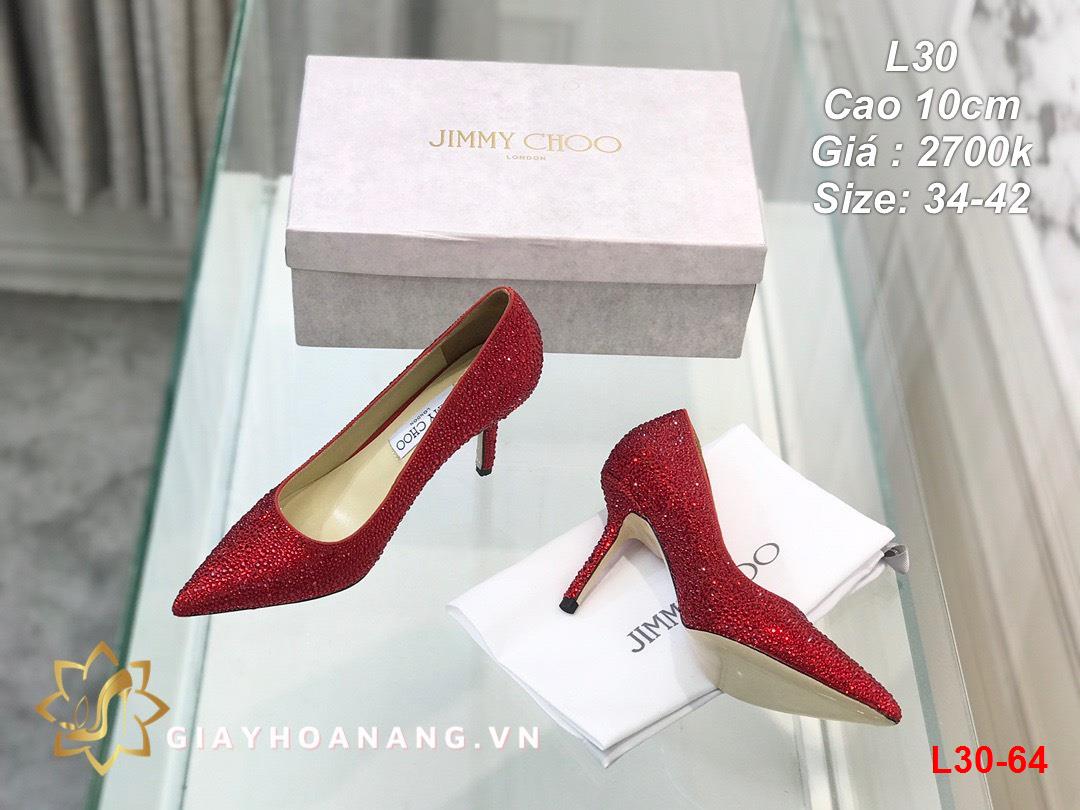 L30-64 Jimmy Choo giày cao 10cm siêu cấp