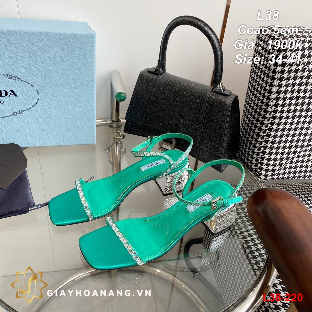 L38-220 Prada sandal cao 5cm siêu cấp