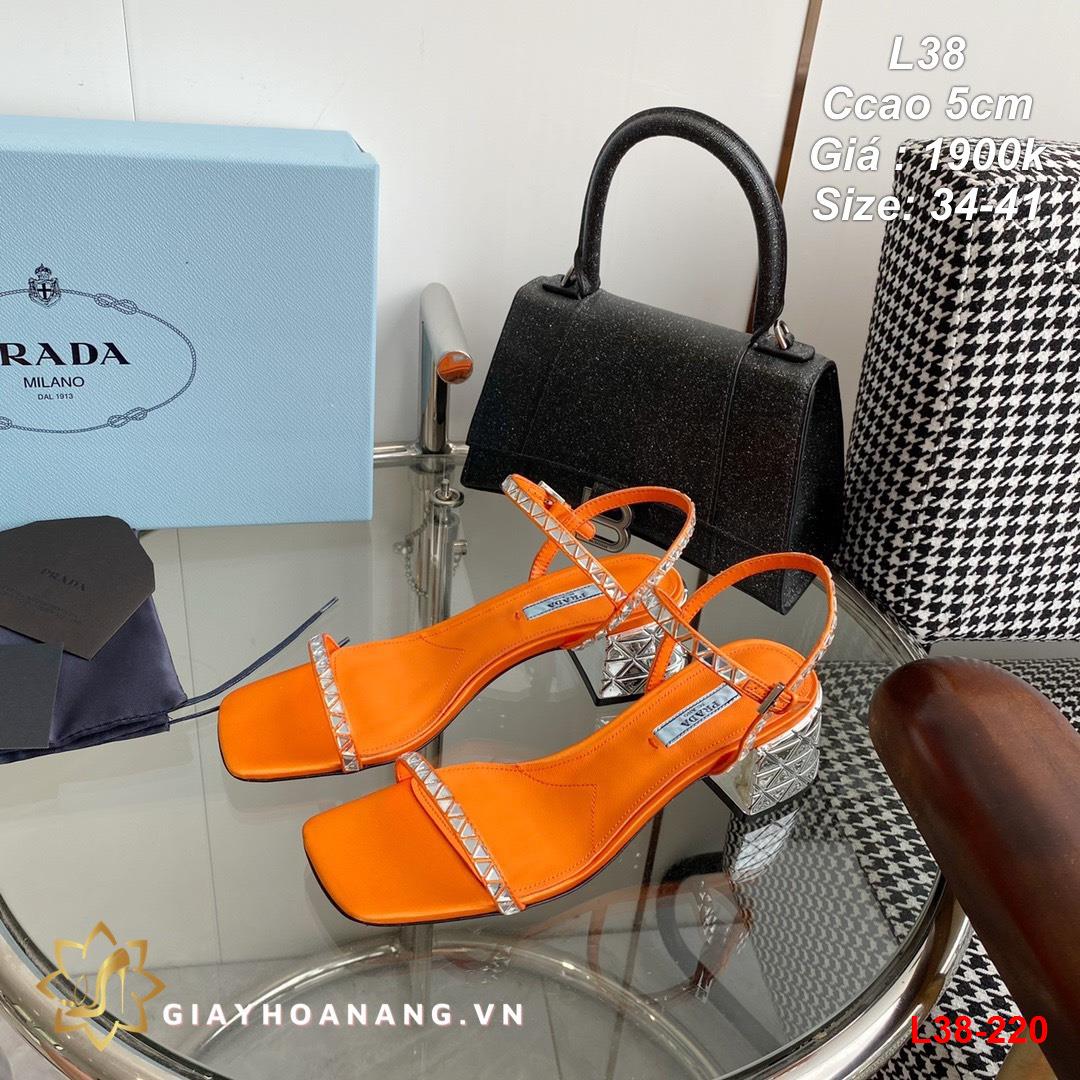 L38-220 Prada sandal cao 5cm siêu cấp