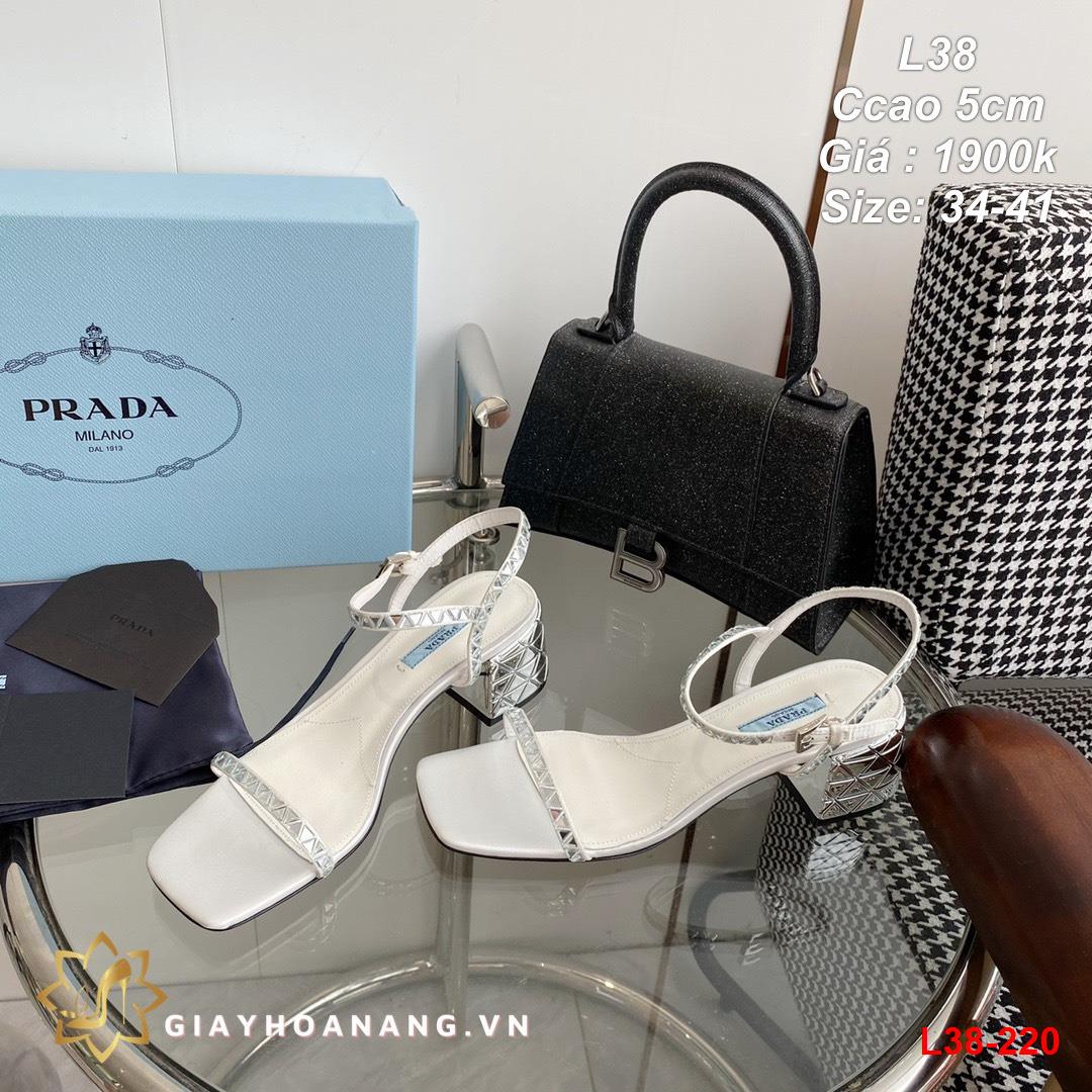 L38-220 Prada sandal cao 5cm siêu cấp