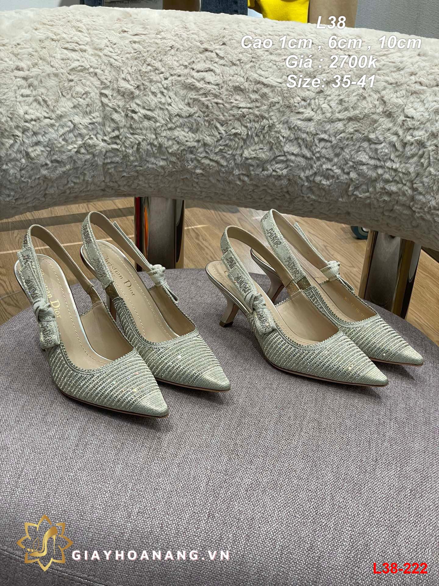 L38-222 Dior sandal cao 1cm , 6cm , 10cm siêu cấp