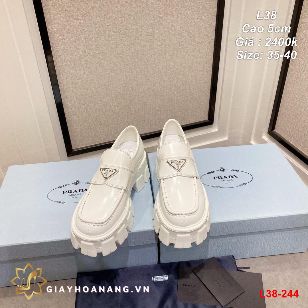 L38-244 Prada giày cao 5cm siêu cấp