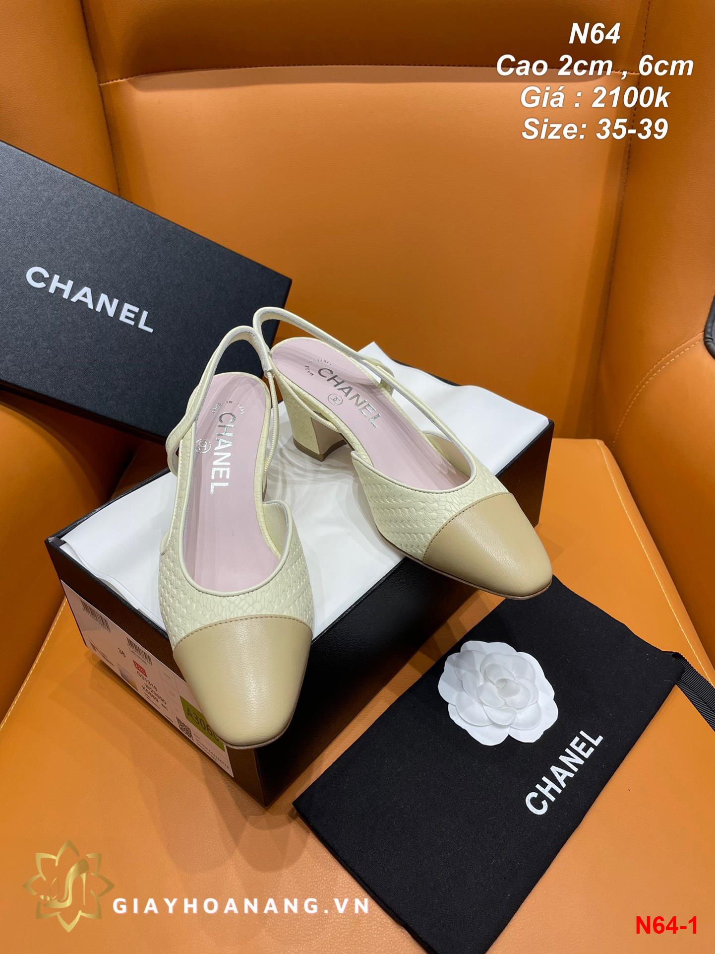 N64-1 Chanel sandal cao 2cm , 6cm siêu cấp