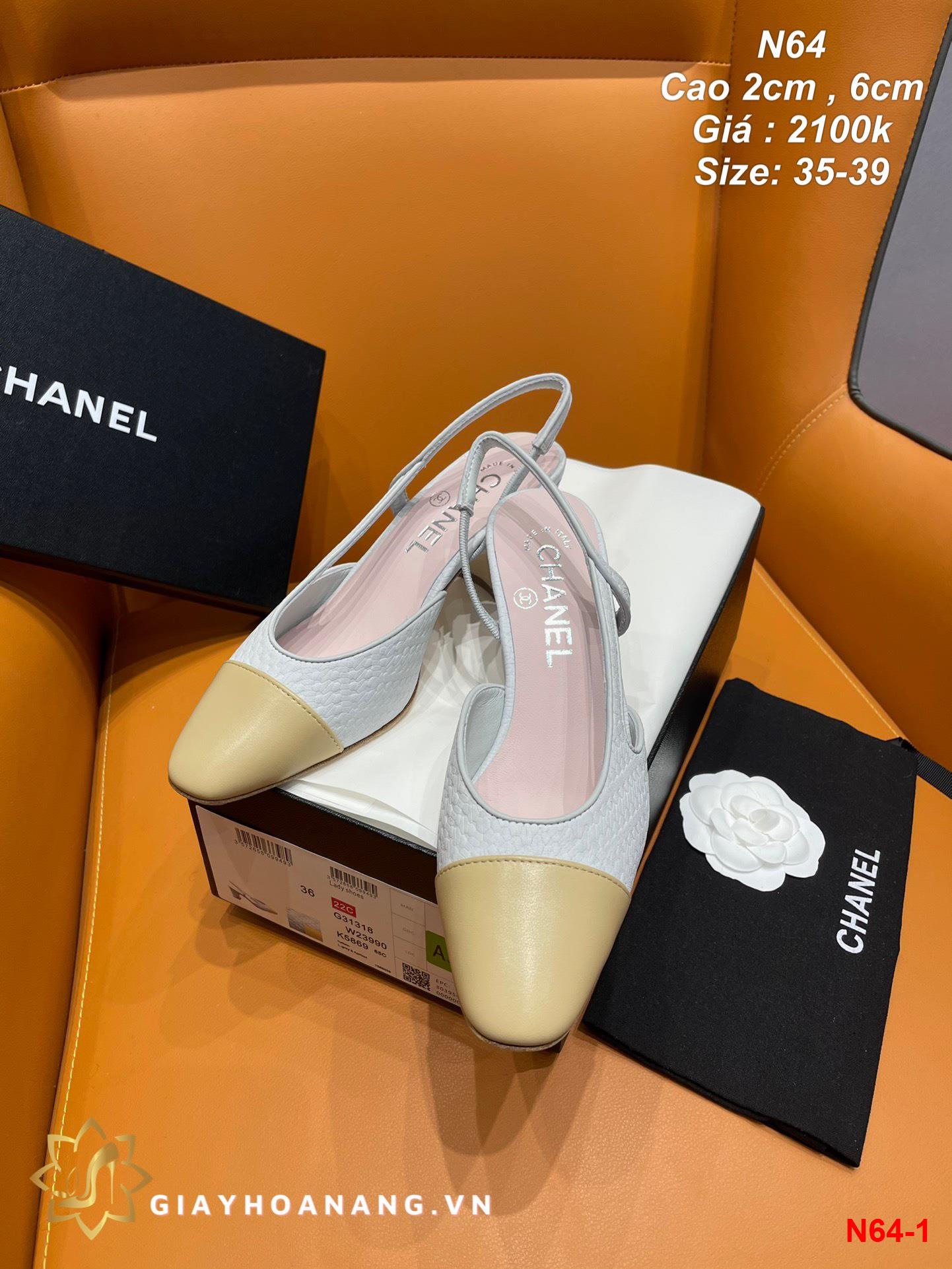 N64-1 Chanel sandal cao 2cm , 6cm siêu cấp