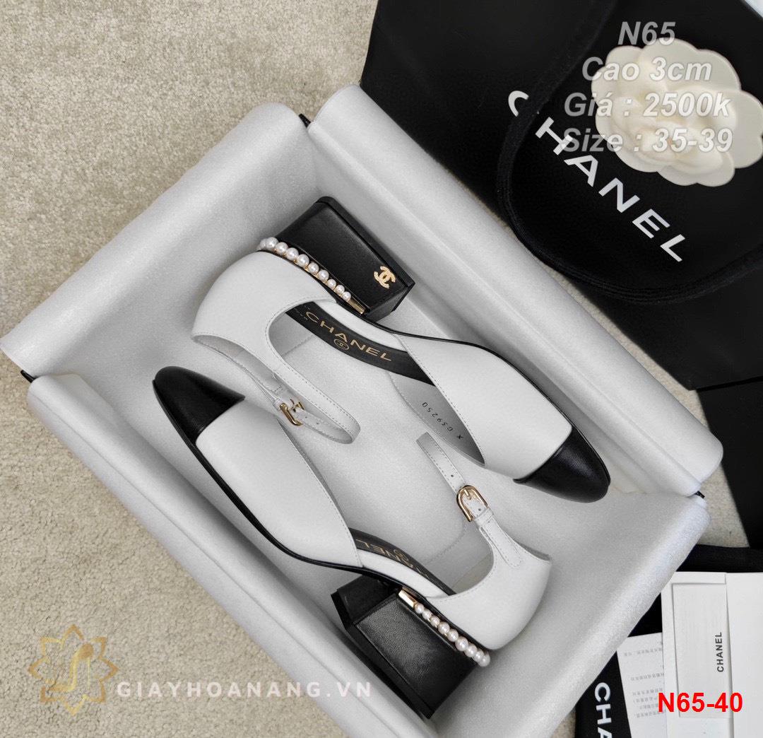 N65-40 Chanel sandal cao 3cm siêu cấp