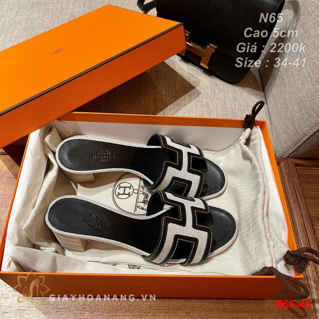 N65-46 Hermes cao gót 5cm siêu cấp