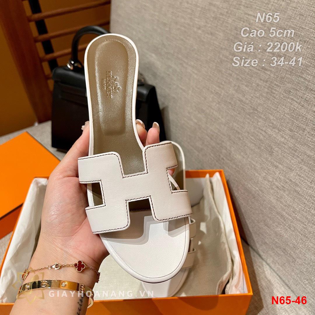 N65-46 Hermes cao gót 5cm siêu cấp