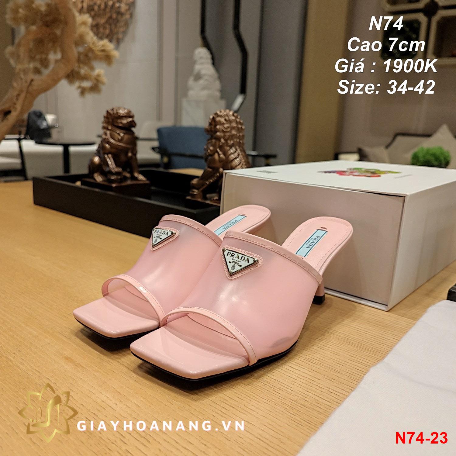 N74-23 Prada dép  cao 7cm siêu cấp