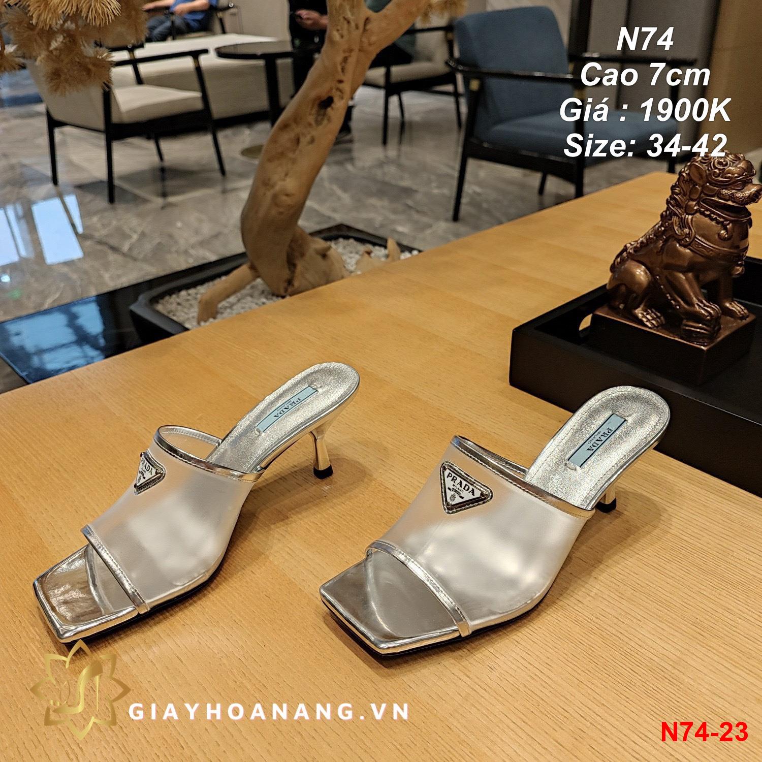 N74-23 Prada dép  cao 7cm siêu cấp