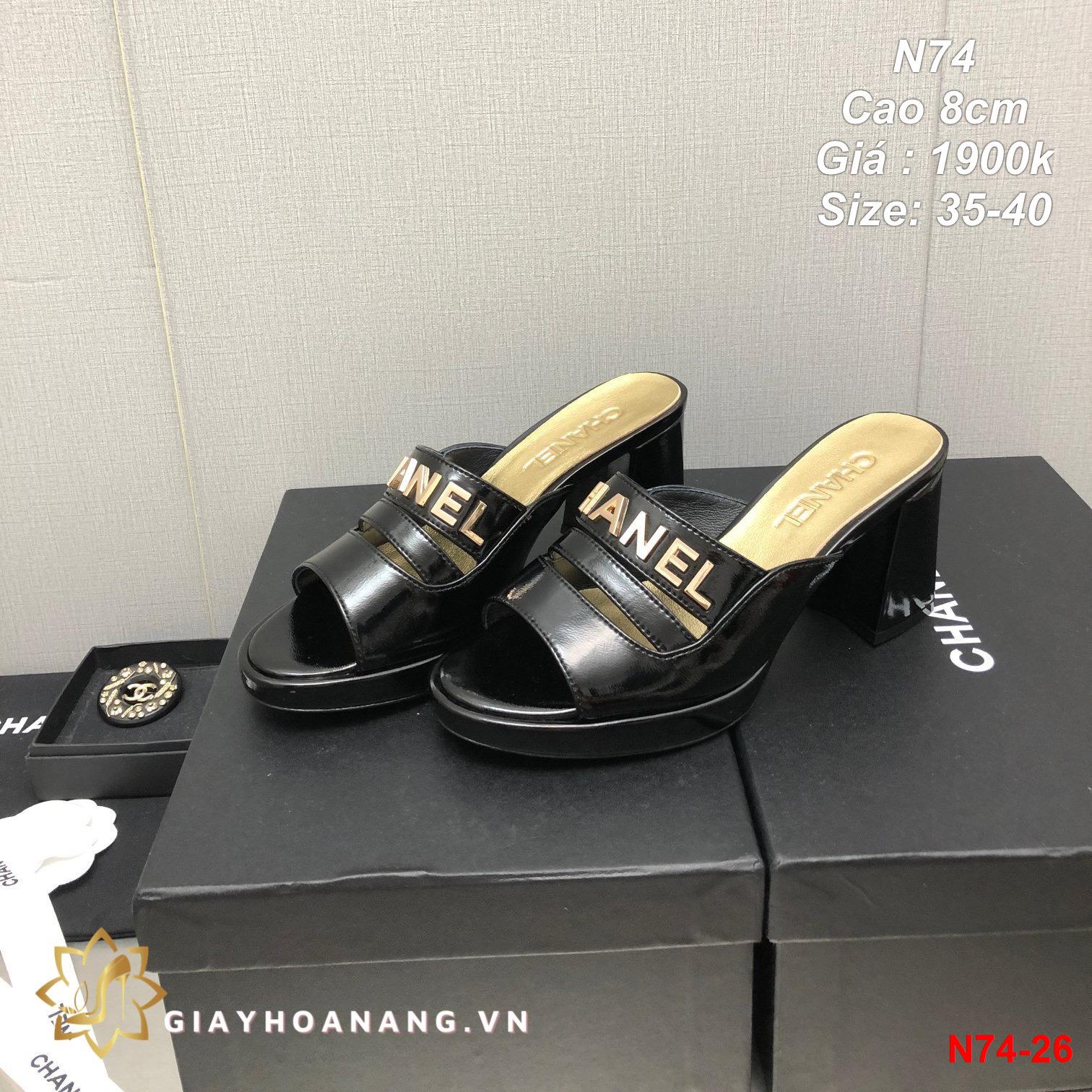 N74-26 Chanel dép cao 8cm siêu cấp