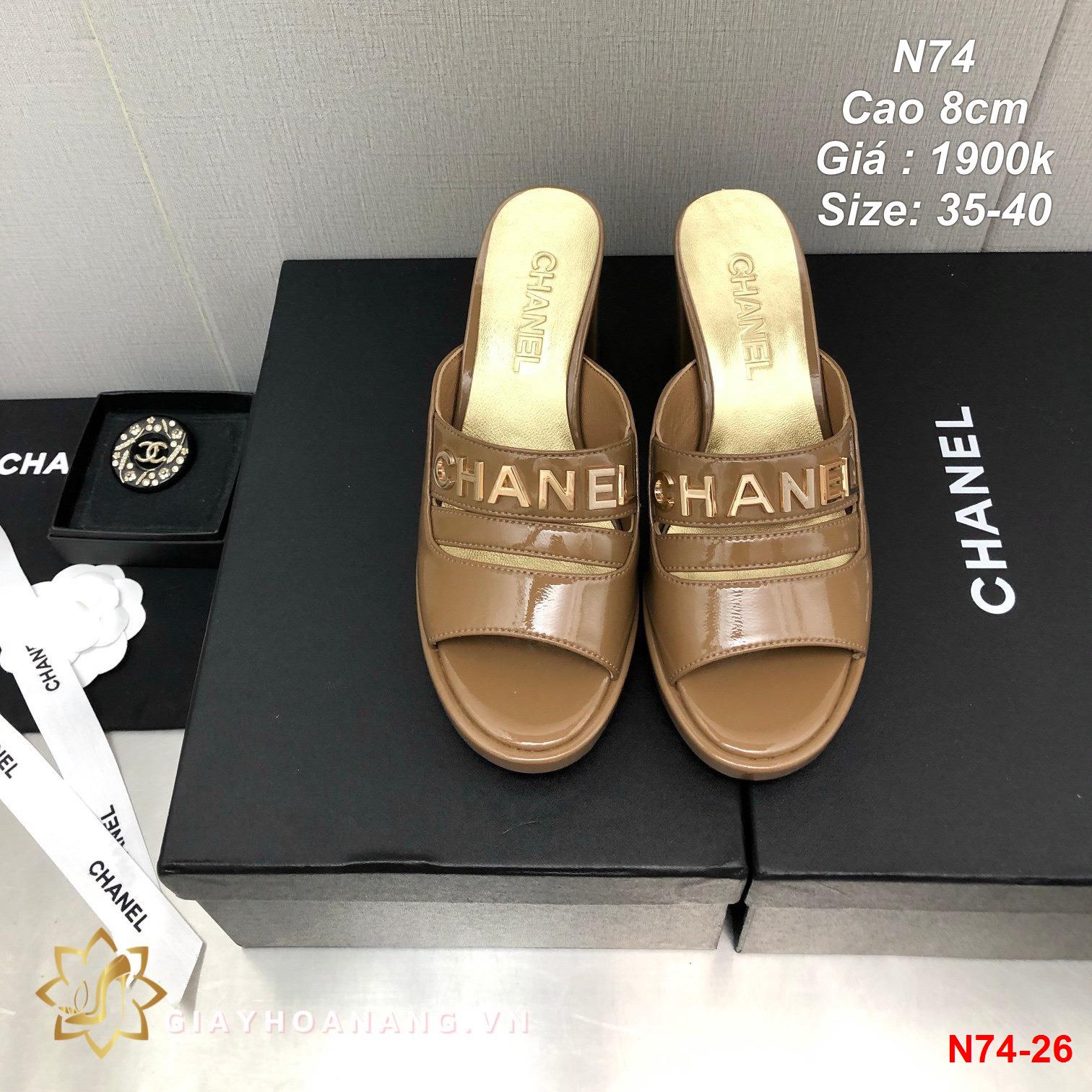 N74-26 Chanel dép cao 8cm siêu cấp