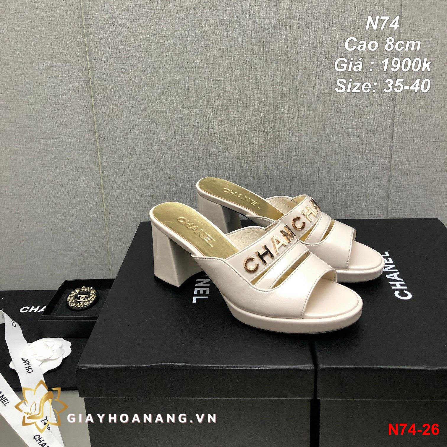 N74-26 Chanel dép cao 8cm siêu cấp