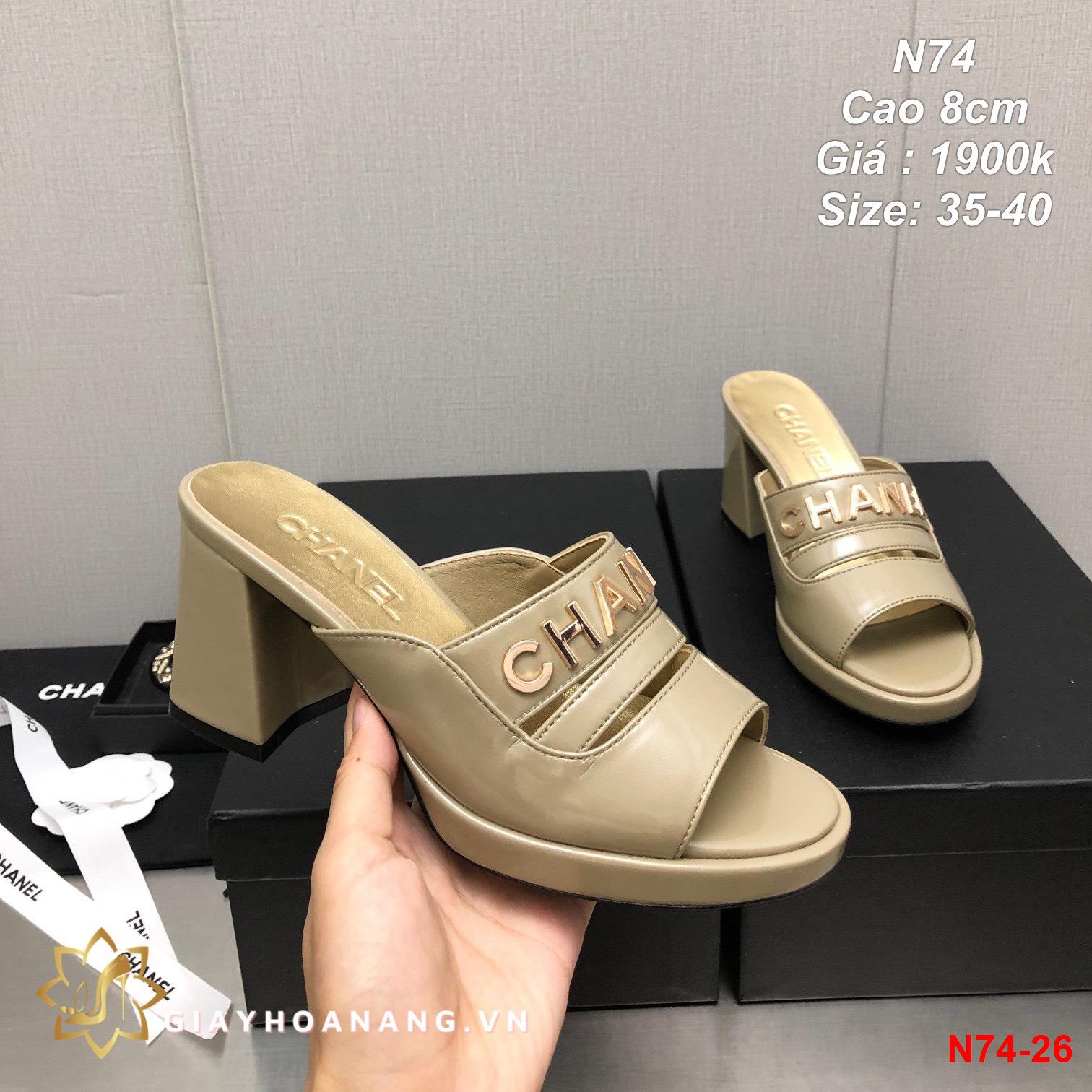 N74-26 Chanel dép cao 8cm siêu cấp