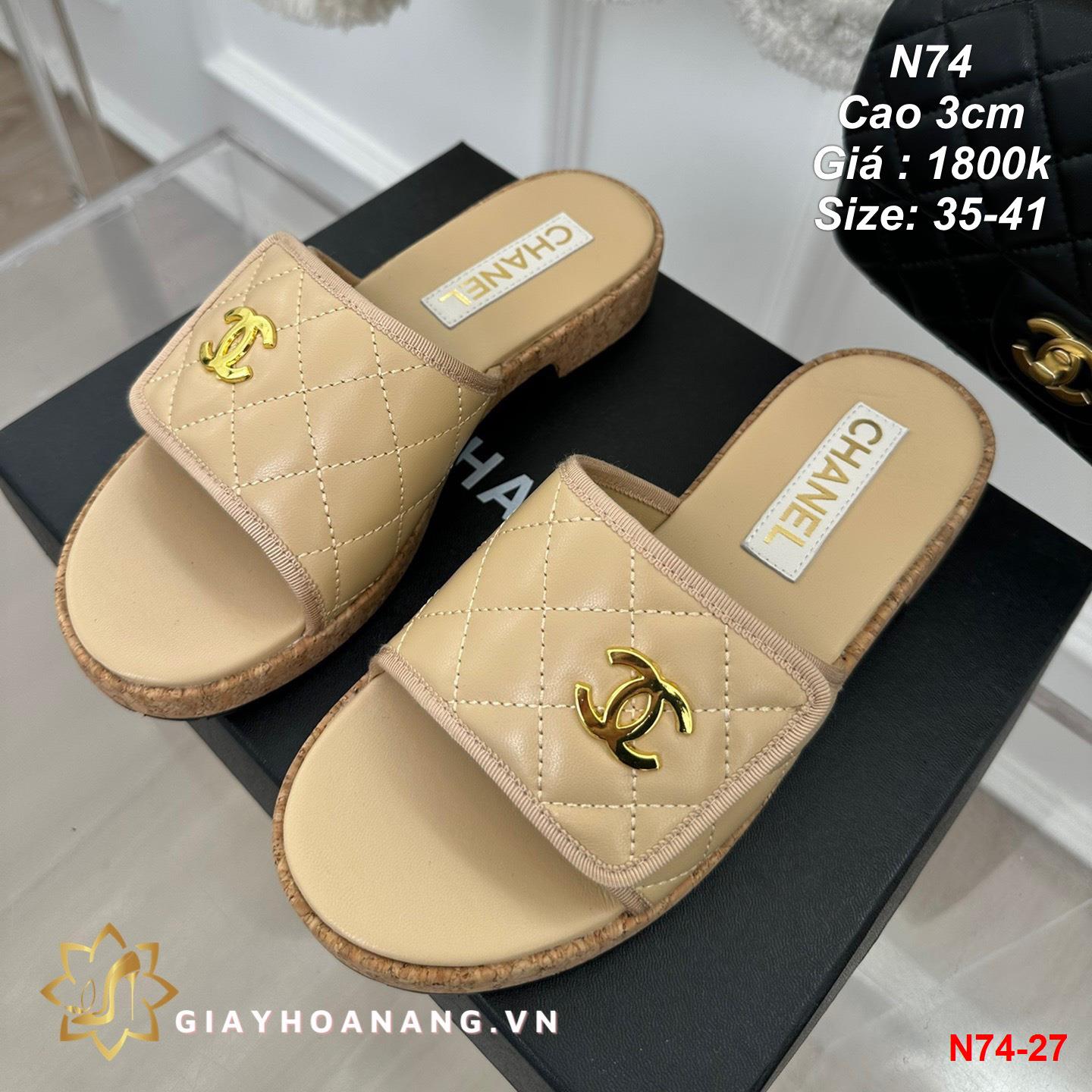 N74-27 Chanel dép cao 3cm siêu cấp