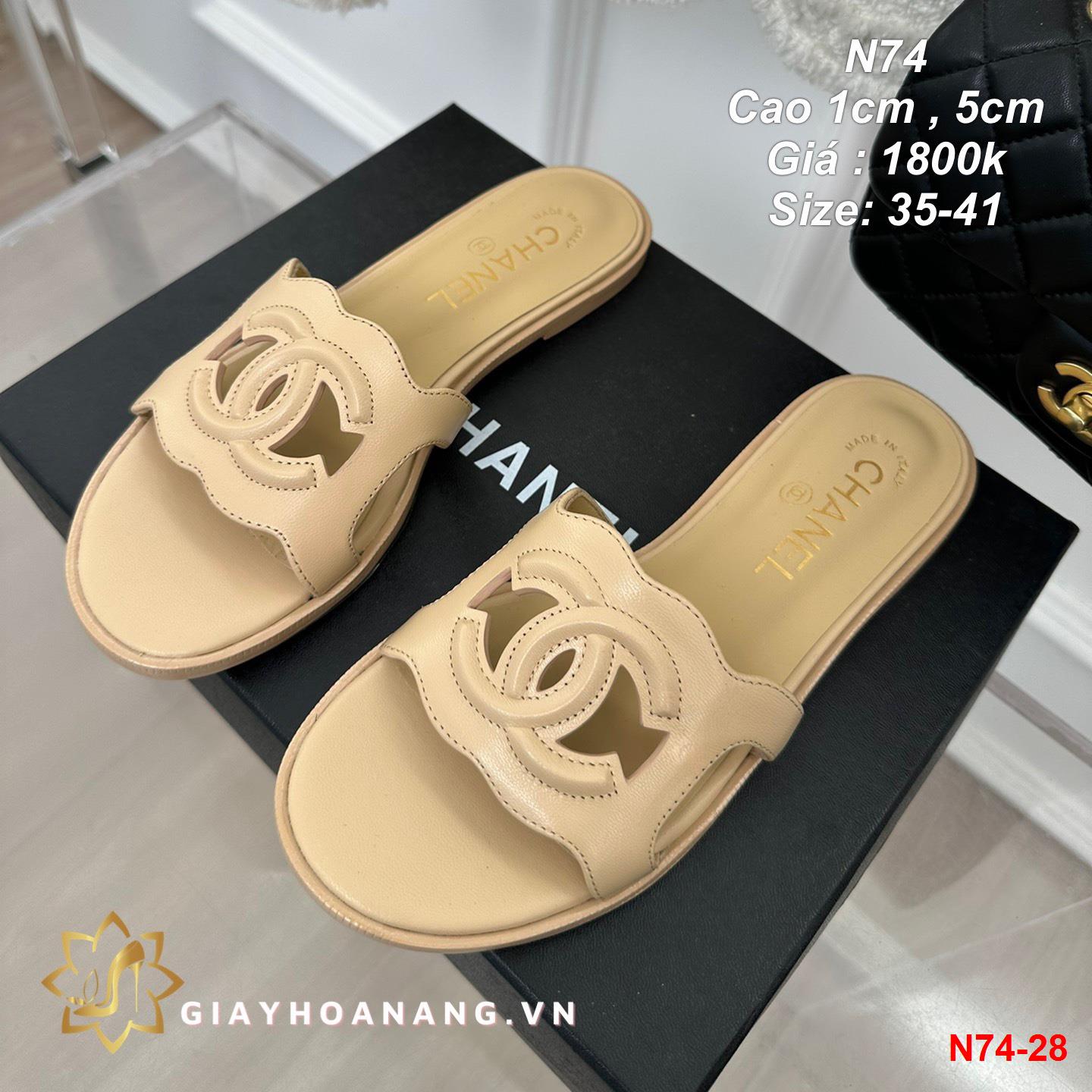 N74-28 Chanel dép cao 1cm , 5cm siêu cấp