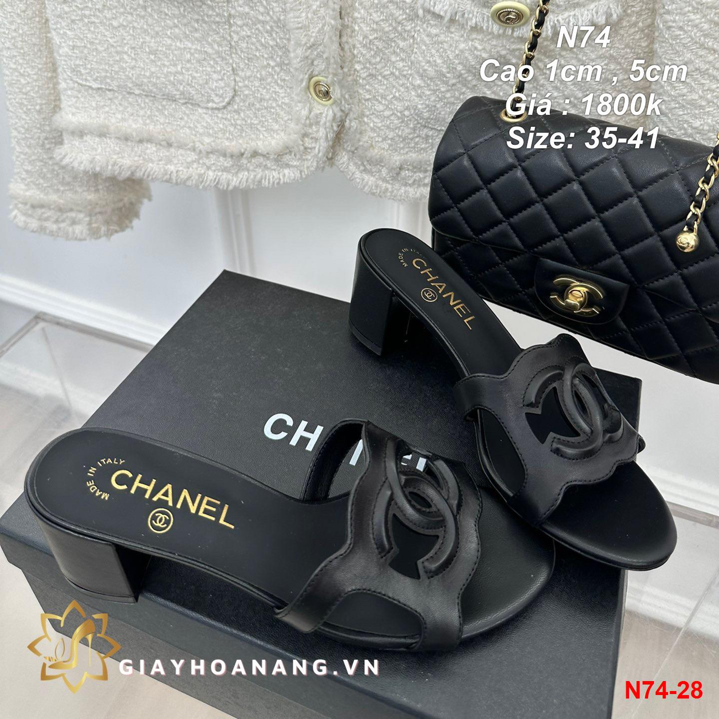 N74-28 Chanel dép cao 1cm , 5cm siêu cấp