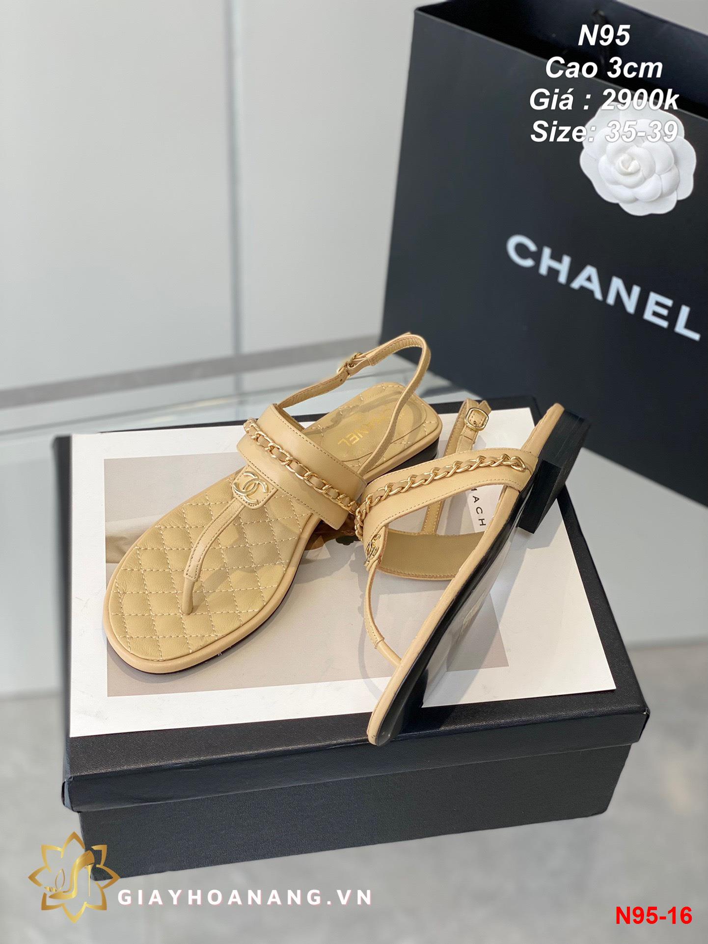 N95-16 Chanel sandal cao 3cm siêu cấp