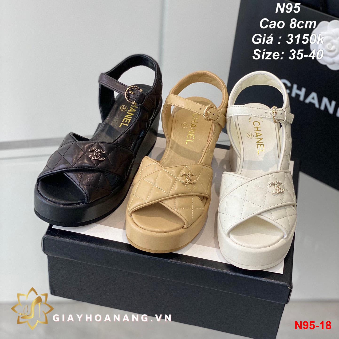 N95-18 Chanel sandal cao 8cm siêu cấp