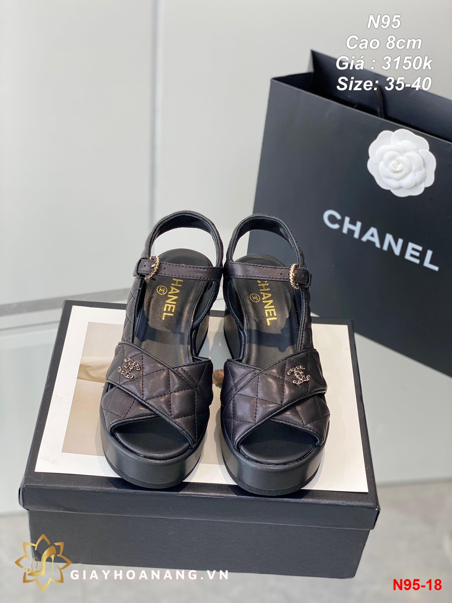 N95-18 Chanel sandal cao 8cm siêu cấp